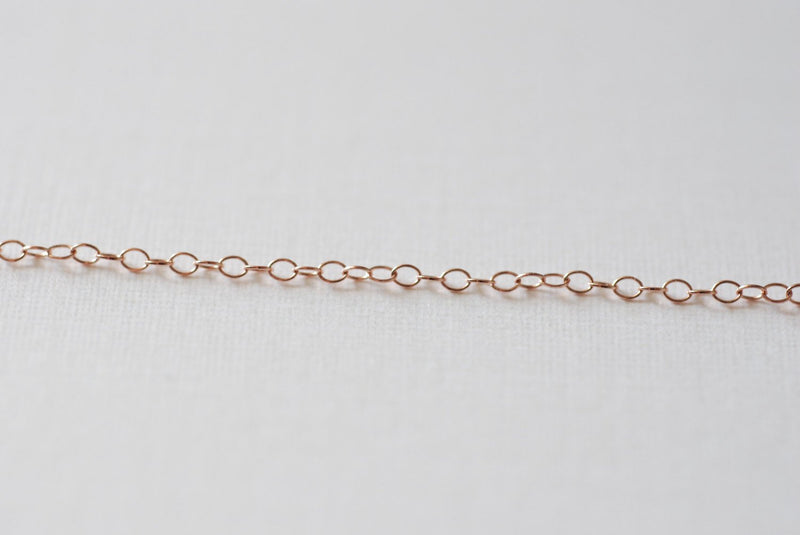 Wholesale Jewelry Supplies - 14k Rose Gold Filled Chain by the Foot - 1.3mm  Flat Round Cable Chain - Thin Chain - Pink Gold Chain - Wholesale Chain -  Custom Length – HarperCrown