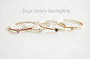 Wholesale 14k Rose Gold Filled Solitaire Stacking Clear CZ Ring - minimalist simple everyday 14k pink gold thin ring band delicate dainty ring [4]