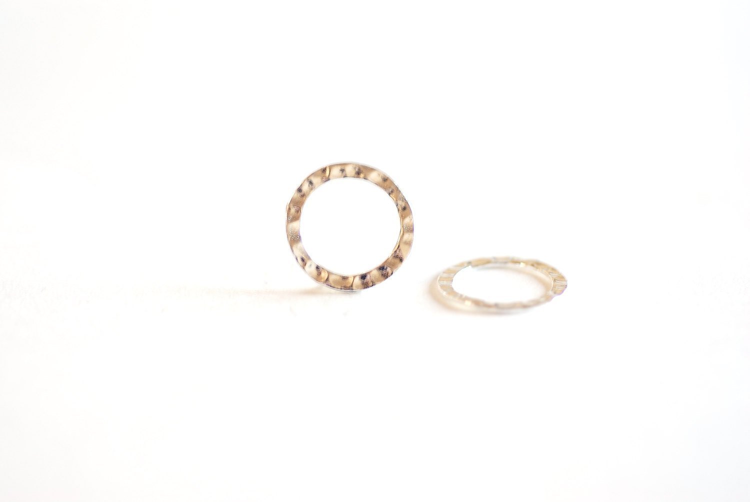 15mm Sterling Silver Hammered Ring Charm- 925 Sterling Silver Karma Ring, Sterling Silver Karma Ring Connector, Gold Ring Connector Link