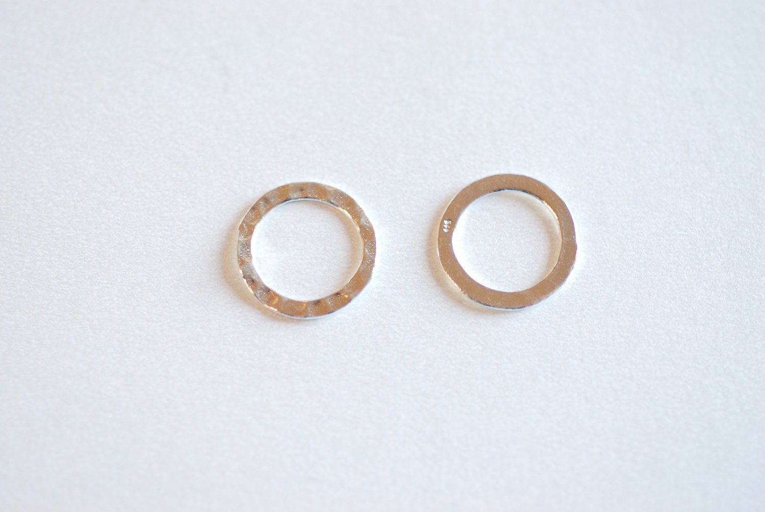 15mm Sterling Silver Hammered Ring Charm- 925 Sterling Silver Karma Ring, Sterling Silver Karma Ring Connector, Gold Ring Connector Link