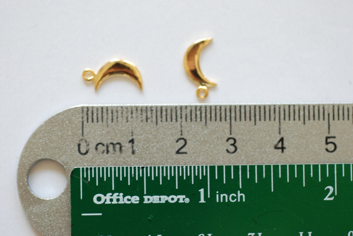 Small Crescent Moon Charm, Wholesale, 18K Gold-Plated 925 Sterling Silver, 10mm x 6mm, Half Moon Celestial