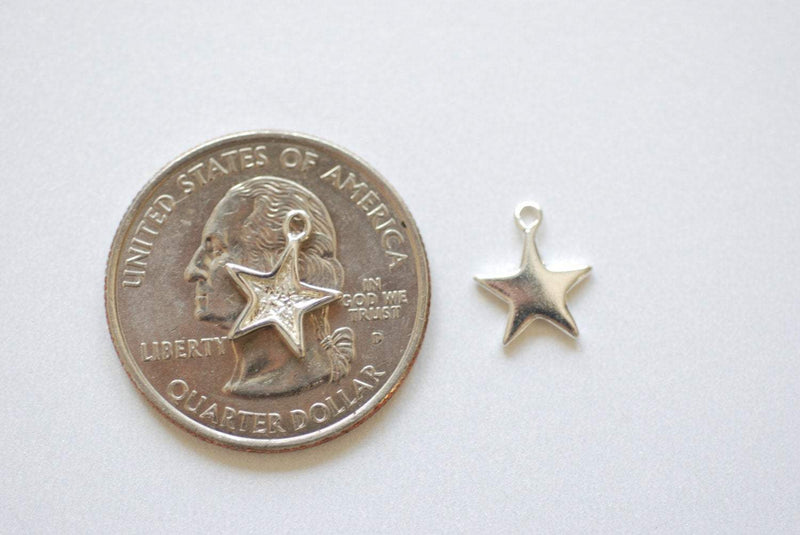 Sterling Wholesale Silver Star charm, 925 Silver Tiny Star Charm, Silver Star Charm Pendant, Silver shooting star, Beads
