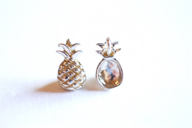 Sterling Silver Pineapple Charm Pendant- 925 Sterling Silver Pineapple, Hawaiian Pineapple Pendant, Silver Pinecone Charm, Fruit, 284