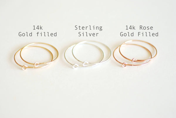 Wholesale 2 pairs, 925 Sterling Silver Hoop earring ear wire,  Sterling Silver ear hoops, 20mm, Dangle earrings, Gold Filled, Rose Gold Filled, Hoops