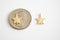 2 pc Shiny Vermeil Gold Star Charm Connector-18k gold plated over sterling silver, Gold Blank Stars Connector, Stamping Stars Link Charm, Tag