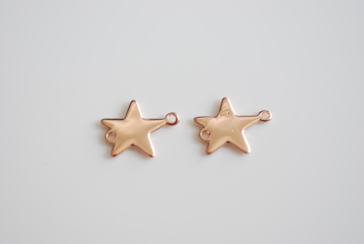 2 pc Vermeil Rose Gold Star Connector- 18k gold plated over sterling silver, Rose Gold Star Stamping Blanks, Rose Gold Star Connector Link