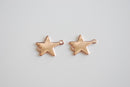 2 pc Vermeil Rose Gold Star Connector- 18k gold plated over sterling silver, Rose Gold Star Stamping Blanks, Rose Gold Star Connector Link