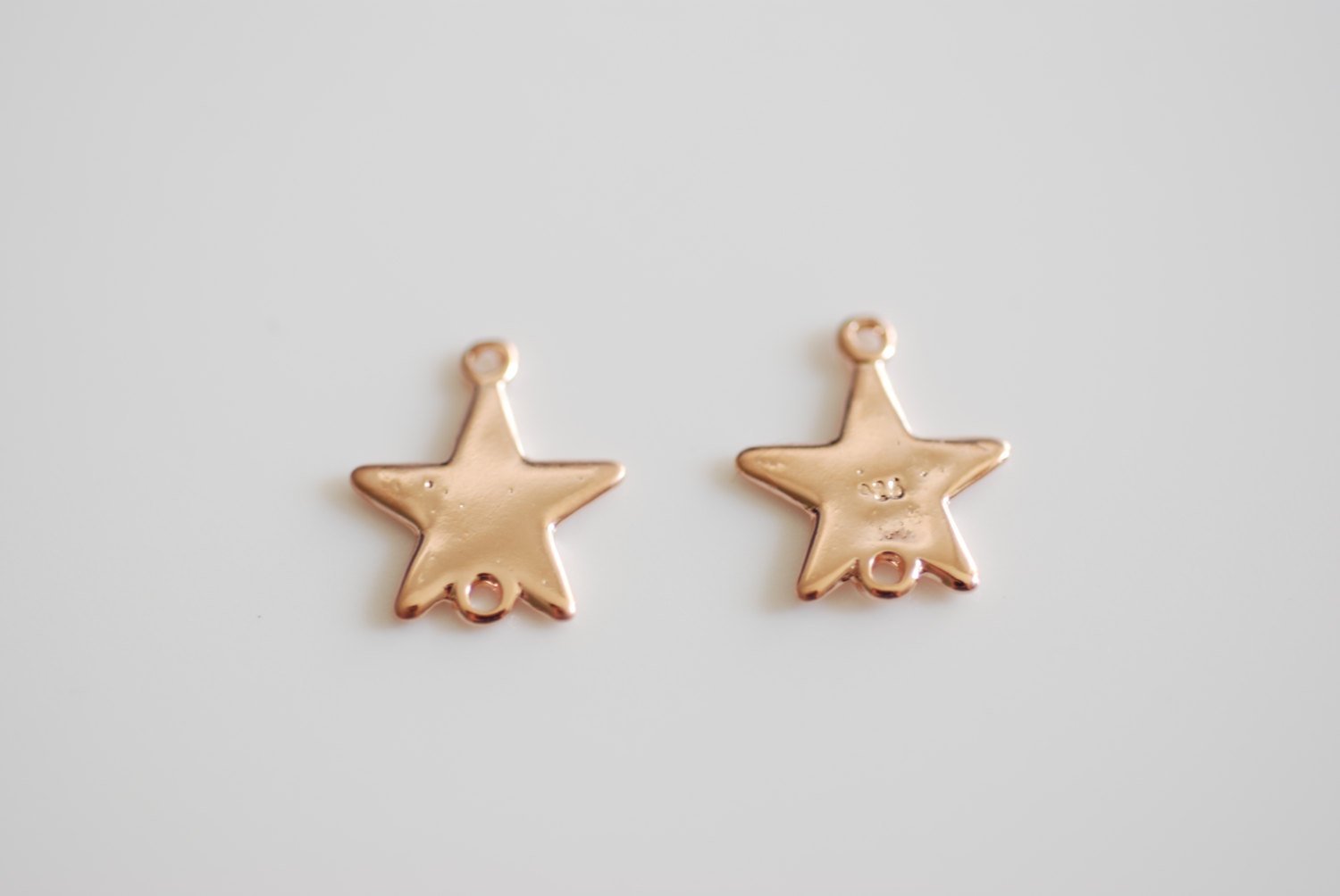 2 pc Vermeil Rose Gold Star Connector- 18k gold plated over sterling silver, Rose Gold Star Stamping Blanks, Rose Gold Star Connector Link