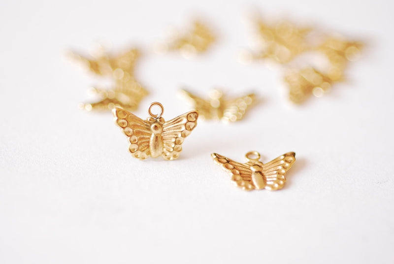 2 PCS 12mm Gold Filled and Sterling Silver Butterfly Charm- Small 14k –  HarperCrown