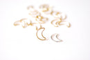 2 PCS Wholesale 14k Gold Filled or Sterling Silver Moon Wire Charm Connector - gold filled moon wire charm waning moon open half moon charms