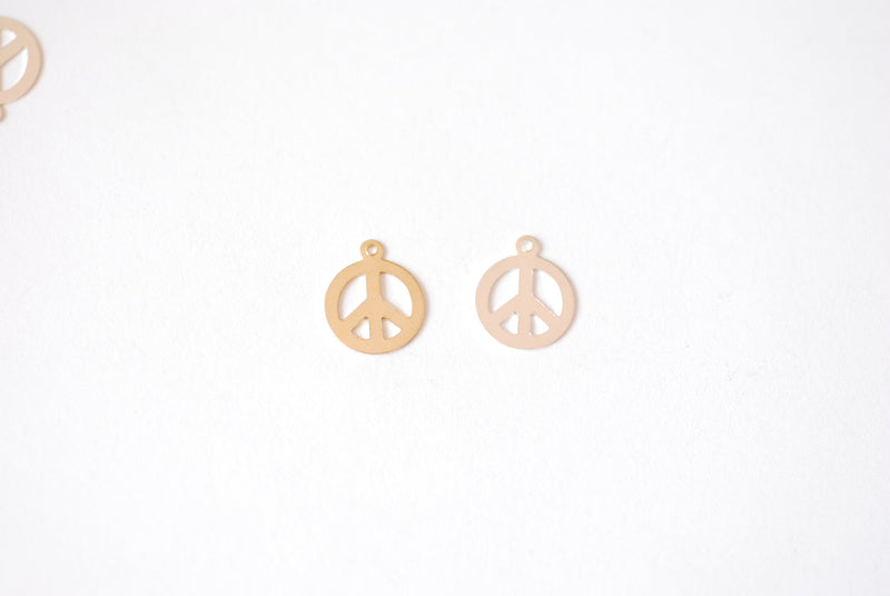 2 PCS 14k Gold Filled or Sterling Silver Round Peace Charm - Gold Silv –  HarperCrown