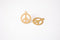 2 PCS 14k Gold Filled or Sterling Silver Round Peace Charm - Gold Silver Cut Out Peace Sign Round Flat Jewelry Making Wholesale Charms
