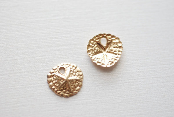 Wholesale 14K gold filled Sand dollar charms (10mm), Gold Filled Sand dollar Charm, Gold Filled Charms