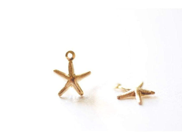 Wholesale 14k Gold Filled Starfish Charm, Beach Ocean Sea life Charm, Gold Filled Star Charm, 14KGF Starfish, Gold Star Fish Charm