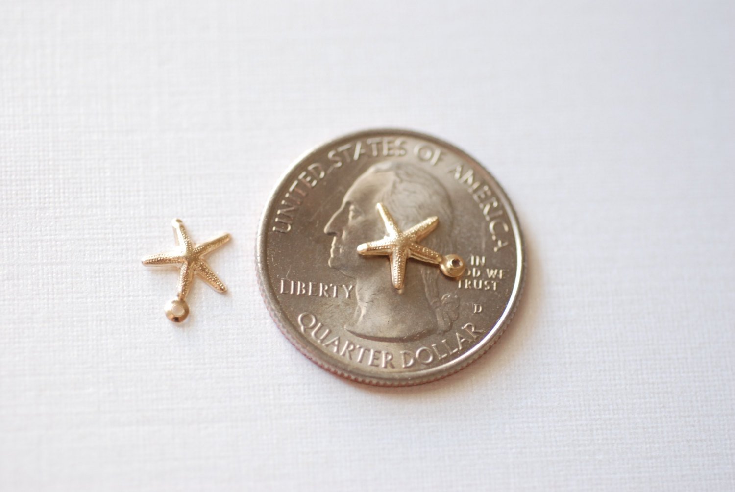 Starfish Charm, 14/20 Gold-Filled or 925 Sterling Silver, 10mm x10mm, Beach Ocean Sea life Charm, Wholesale Jewelry Making Charms SEACH07