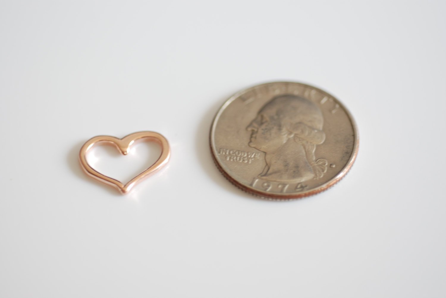 2 pcs Vermeil Rose Gold Open Heart Charms, Gold heart Connector, Vermeil Heart Charms Pendants, Gold Heart Charm, Rose Gold Heart Charm - HarperCrown