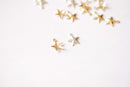 2 PIECES 14k Gold Filled or Sterling Silver Geometric Star Charm - 14kGF Small Puffy Star Drop Wholesale Gold Filled Charms HarperCrown - HarperCrown