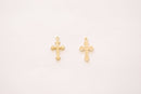 2 pieces 14k Gold Filled Ornate Cross Charm - Gold Filled Rosary Christian Catholic Jesus Small Cross Faith Rope Cross Blank - HarperCrown