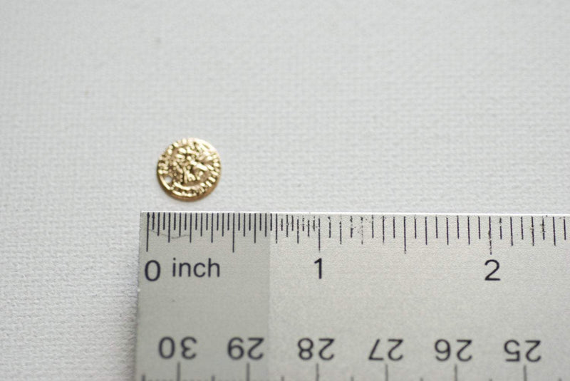 22k gold Coin Charm, Gold Discs, Textured Discs, Greek Coin Pendant, Earring Necklace Findings, Greek Spanish Coins, Ancient Coins, E145 - HarperCrown