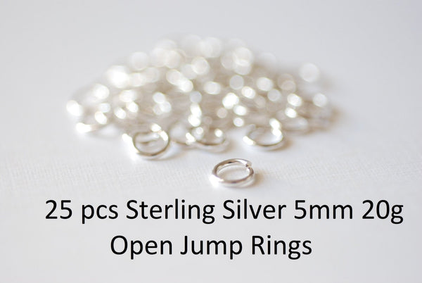 25 pc, 7mm 16 Gauge, Open Jump Rings, Sterling Silver, Jump Rings.925