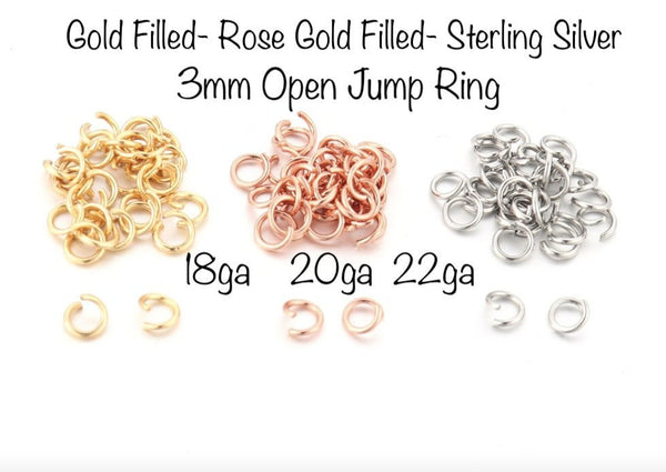 25 PIECES 14k Gold Filled OPEN Click and Lock Jump Rings 3mm 22gauge 20gauge 18gauge Open Jump Rings O Ring Jewelry Findings Links - HarperCrown