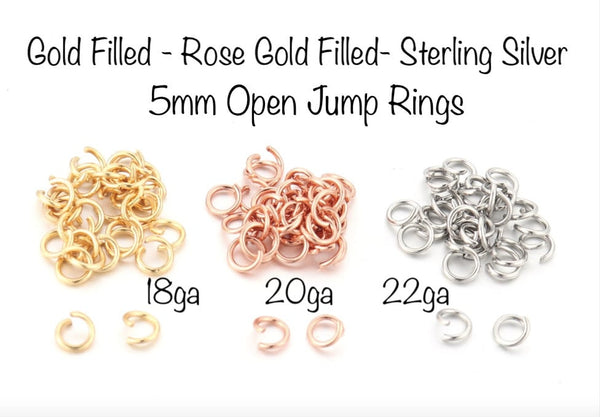 25 PIECES 14k Gold Filled OPEN Click and Lock Jump Rings 5mm 22gauge 20gauge 18gauge Open Jump Rings O Ring Jewelry Findings Links - HarperCrown