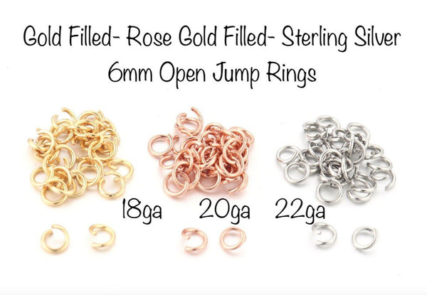 25 PIECES 14k Gold Filled OPEN Click and Lock Jump Rings 6mm 22gauge 20gauge 18gauge Open Jump Rings O Ring Jewelry Findings Links - HarperCrown
