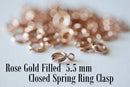 25 Pieces - 14k Rose Gold Filled Spring Clasps - 5.5mm Closed Spring Clasp - Jewelry Closure - Pink Gold Clasp - Wholesale Jewelry Findings