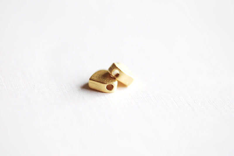 Matte Wholesale Vermeil Gold Heart Beads- 18k gold plated sterling silver, Gold Heart Focal Bead, Gold Heart Blank Charm, Gold Heart Beads, 104