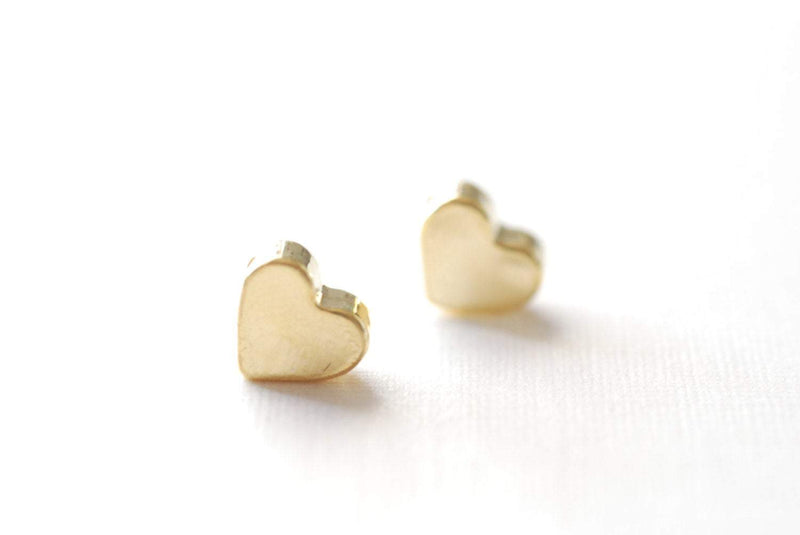 Shiny Wholesale Vermeil Gold Heart Beads- 18k gold plated sterling silver, Gold Heart Focal Bead, Gold Heart Blank Charm, Gold Heart Beads, 104