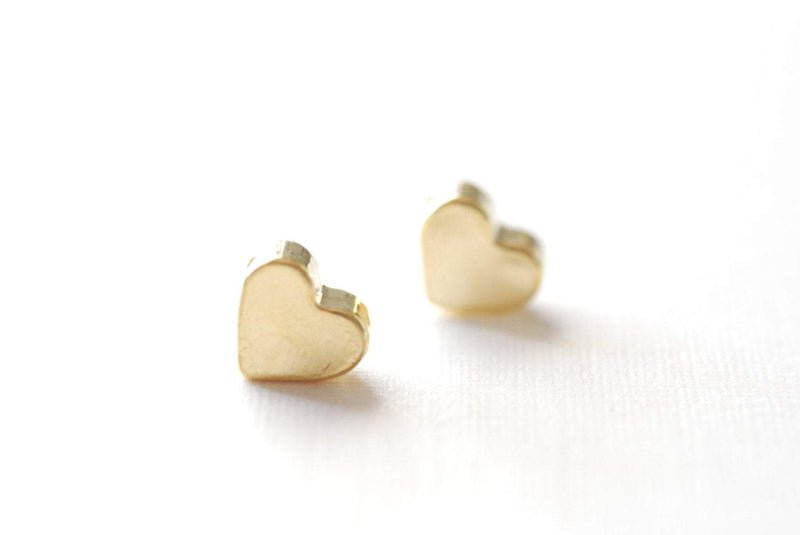 Shiny Wholesale Vermeil Gold Heart Beads- 18K Gold Plated Sterling Silver, Gold Heart Focal Bead, Gold Heart Blank Charm, Gold Heart Beads, 104, 14K