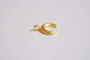 Matte Wholesale Gold Crescent Moon Charm- Small Crescent Charm, Double Horn, Gold Half Moon, Tiny horn Charm, Upside Down Crescent, Letter C, 274