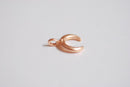 Matte Wholesale Pink Rose Gold Crescent Moon Charm- Small Crescent Charm, Double Horn, Gold Half Moon, Tiny horn Charm, Upside Down Crescent, 274
