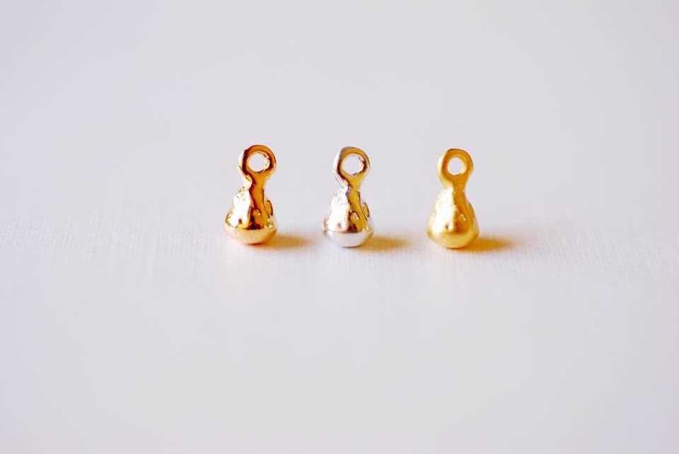 Teardrop Charm, Wholesale, 18K Matte Yellow Gold-Plated 925 Sterling Silver, 8mm x 5mm