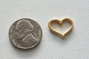 Matte Wholesale Vermeil Gold Open Heart Connector Charm- 18k gold plated over Sterling Silver Heart Charm, Gold Heart Charms Pendants, Spacer, 84