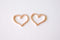 Matte Wholesale Vermeil Rose Gold Open Heart Connector- 18k gold plated over Sterling Silver Heart Charm Pendant, Pink Gold Heart, Heart Link, 84