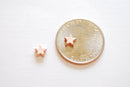 Matte Vermeil Rose Gold Tiny Star Beads - 18k gold plated over sterling silver, small little star charms, Gold Star Beads, Connector,28