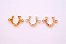 Pink Rose Gold Vermeil Horseshoe Connector Charm- 18k gold plated over Sterling Silver Horseshoe Charms, Gold Horseshoe Connector, 254