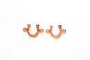 Pink Rose Gold Vermeil Horseshoe Connector Charm- 18k gold plated over Sterling Silver Horseshoe Charms, Gold Horseshoe Connector, 254