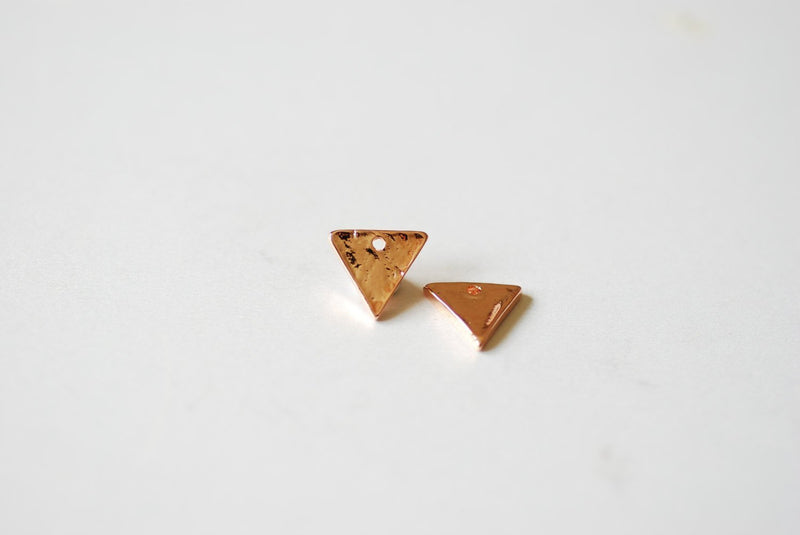 Shiny Rose Vermeil Gold Triangle- 18k gold over 925 sterling silver triangle charm, vermeil triangle blanks charms, Gold Chevron blanks