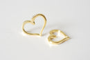 2pcs Shiny Vermeil Gold Open Heart Connector Charm- 18k gold plated over Sterling Silver Heart Charm, Vermeil Heart Charms Pendants, 84 - HarperCrown
