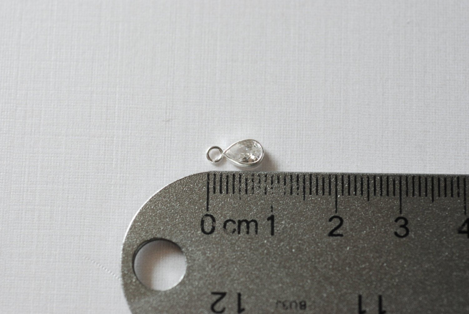 2pcs Solitaire Pendant Sterling Silver Teardrop Pendant for necklace April Birthstone, Sterling Silver Cubic Zirconia TearDrop Bezel Charm - HarperCrown