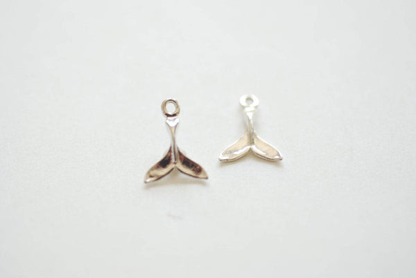 2pcs Sterling Silver Dolphin Fin Tail Charm - Sterling Silver Fish Whale Dolphin tail fin, Wholesale Silver Charms, VermeilSupplies, 180 - HarperCrown