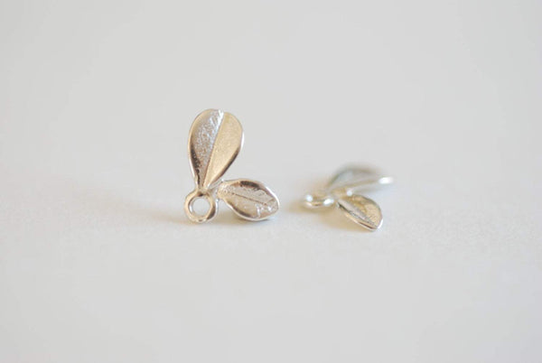 2pcs Sterling Silver Flower Petal Charm- Silver Daisy Calla Lilly Flower Petal Drop, Stamping Flower Charm, Bridesmaid Necklace DIY - HarperCrown