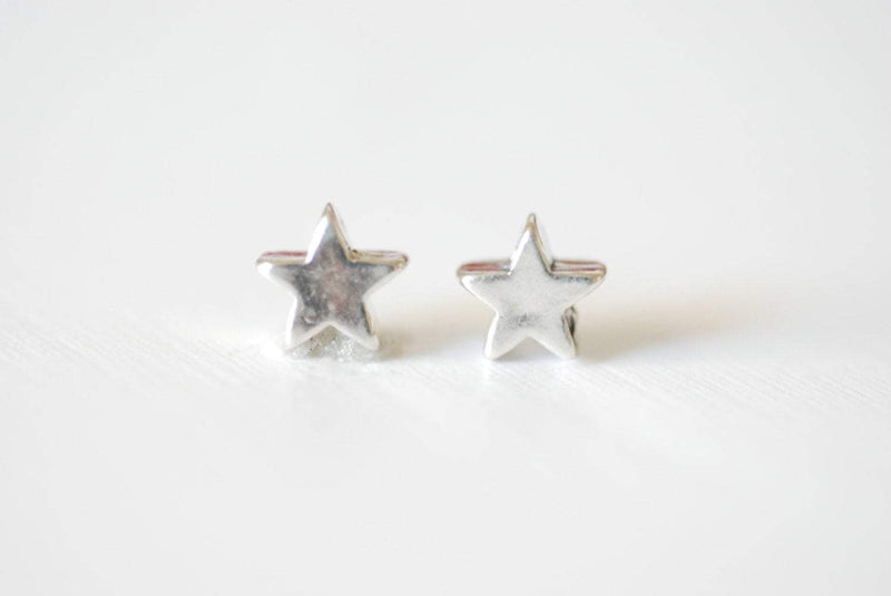 2pcs Sterling Silver Tiny Star Charm - 925 Sterling Silver Tiny Star connector, Sterling Silver Star beads, Star Connector, Link, Spacer, 28 - HarperCrown