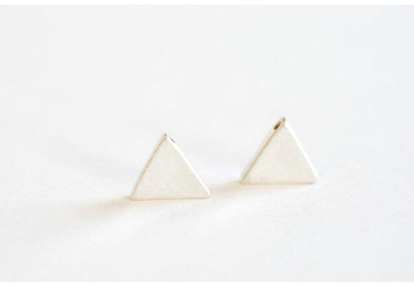 2pcs Sterling Silver Triangle Connector, Small little Triangle charms, Silver Triangle Beads, Sterling Silver Chevron Triangle Charms - HarperCrown