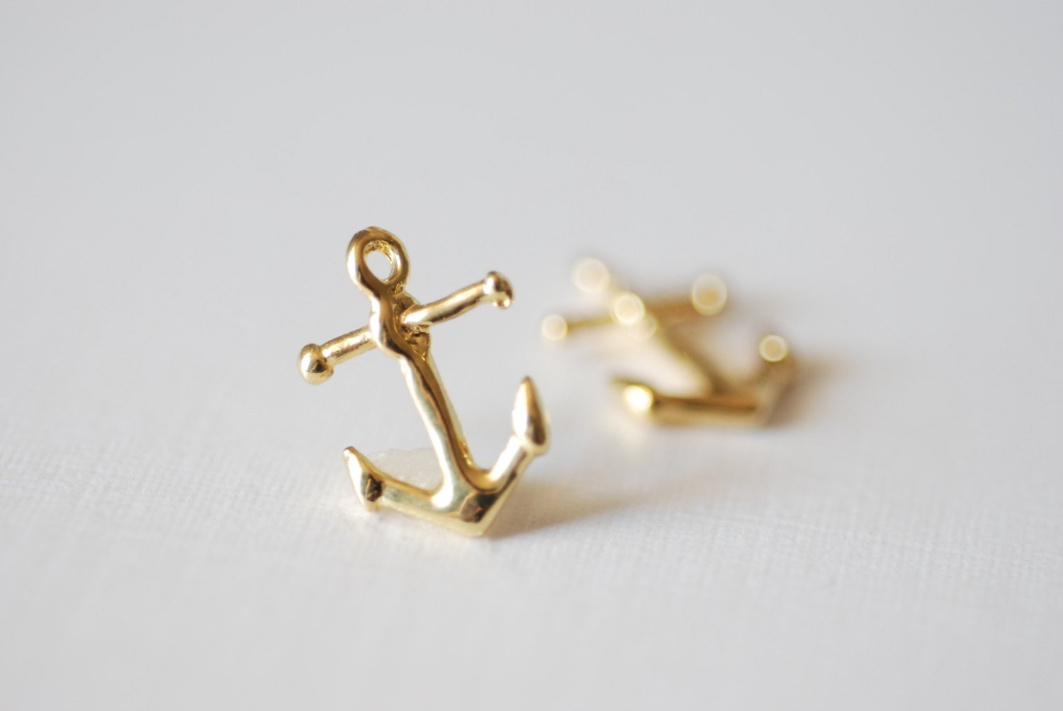 2pcs Vermeil Gold Anchor Charm- 18k gold over 925 Sterling Silver Anchor Charm, golden anchor charm, nautical beach theme charms, 152 - HarperCrown