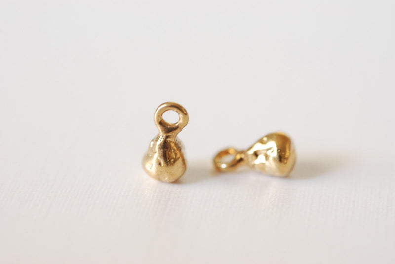 2pcs Vermeil Gold Bead- Gold Vermeil Beads, Vermeil Gold Spacers Nugget Beads, Vermeil Gold Beads, Vermeil Gold Charms Wholesale, 229 - HarperCrown