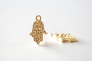 2pcs Vermeil Gold Hamsa Hand -18k gold plated over sterling silver fatima good luck charms, Yoga Charms Necklace, Hamsa Hand, Evil Eye - HarperCrown