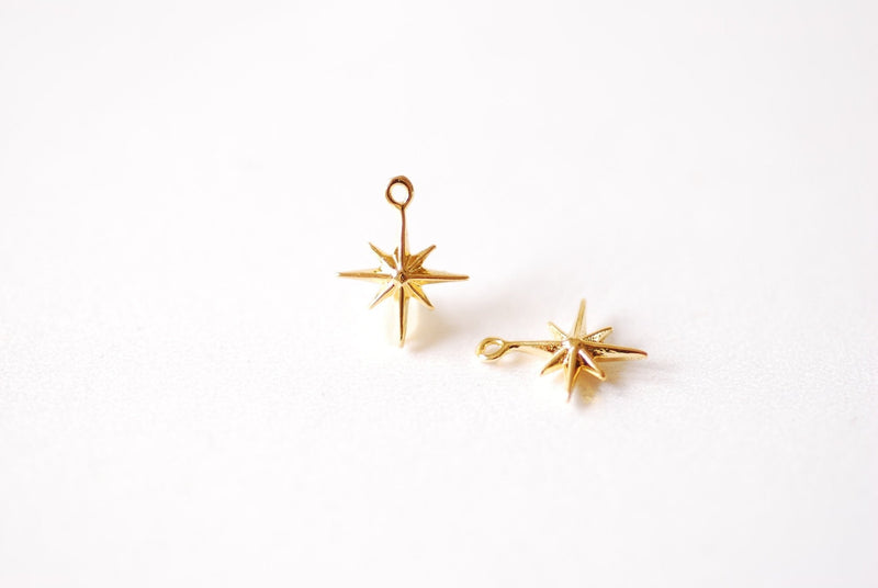 Vermeil Wholesale Gold or Sterling Silver Twinkle Star Charms - Tiny Star Charm, Starlight, North Star, Celestial Sky Charm, Asterisk Charm, 518, 14K